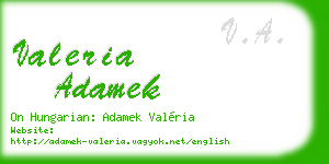 valeria adamek business card