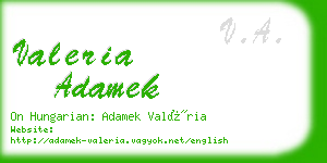 valeria adamek business card